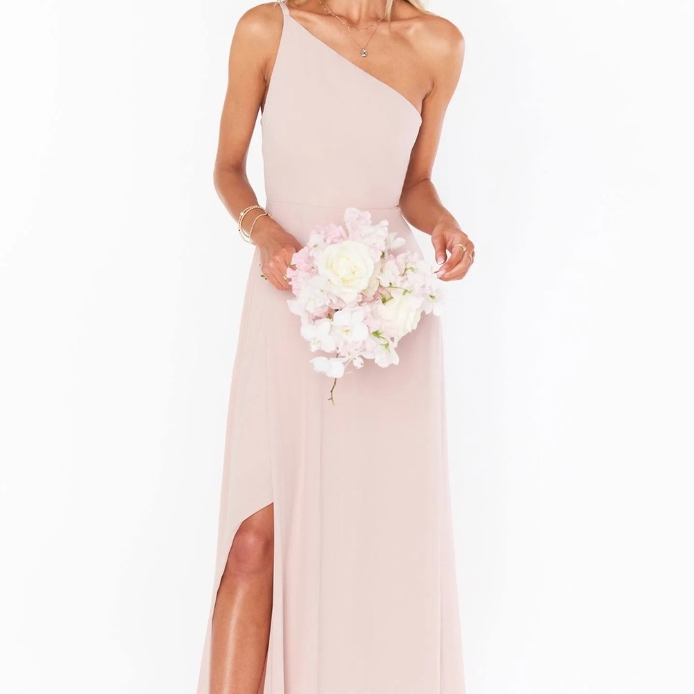 NWT Show Me Your Mumu Shannon One Shoulder Dress ~ Dusty Blush Crisp